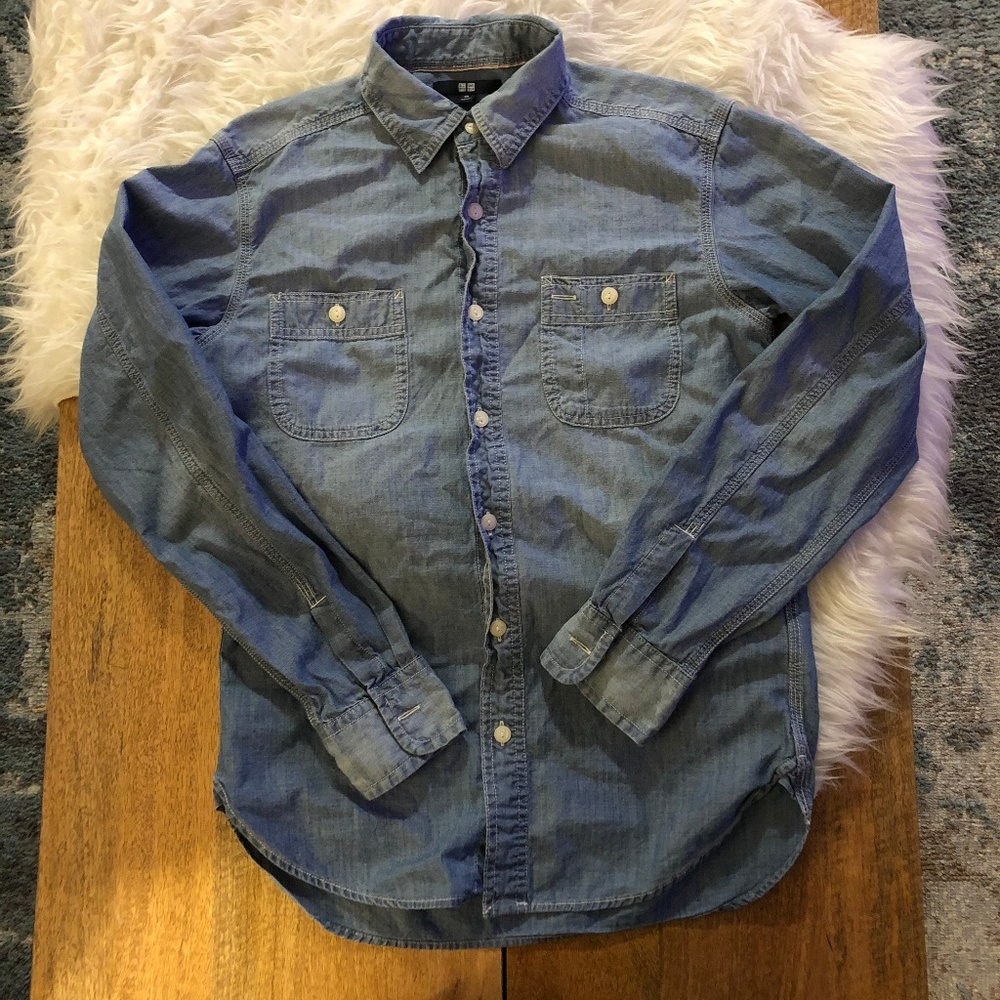 Uniqlo Men's Denim Button-up Shirt